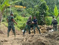 Satgas TMMD ke-123 Kodam IM Pasang Bronjong untuk Cegah Abrasi di Bireuen