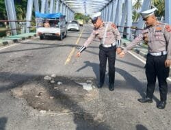 Jembatan Peudada Direhab, Polres Bireuen Terapkan Rekayasa Lalu Lintas Demi Keselamatan Pengendara