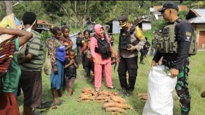 Satgas Yonif 112/DJ Kembali Borong Hasil Bumi di Puncak Jaya
