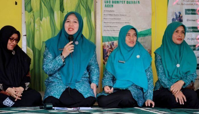 Ketua TP PKK Aceh Besar Resmikan Rumoh Gizi Gampong di Miruek Lamreudeup