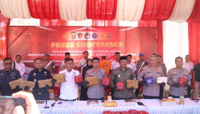 Polda Aceh Gagalkan Peredaran 80,5 Kg Sabu, 1,3 Ton Ganja, dan 1 Kg Kokain