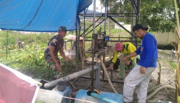 Prajurit Kodam IM Bangun Sumur Bor untuk Ponpes Semayon di Bener Meriah