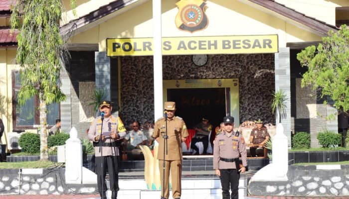 Kapolres dan Wabup Aceh Besar Pimpin Apel Operasi Lilin Seulawah 2025