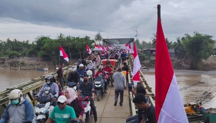 Jembatan Bailey Kutablang Rampung, Jalur Nasional Medan–Banda Aceh Kembali Normal
