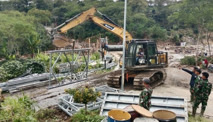 Satgas Gulbencal Bangun Jembatan Bailey di Bener Meriah, Akses Warga Lot Bener–Bener Pepanyi Mulai Pulih