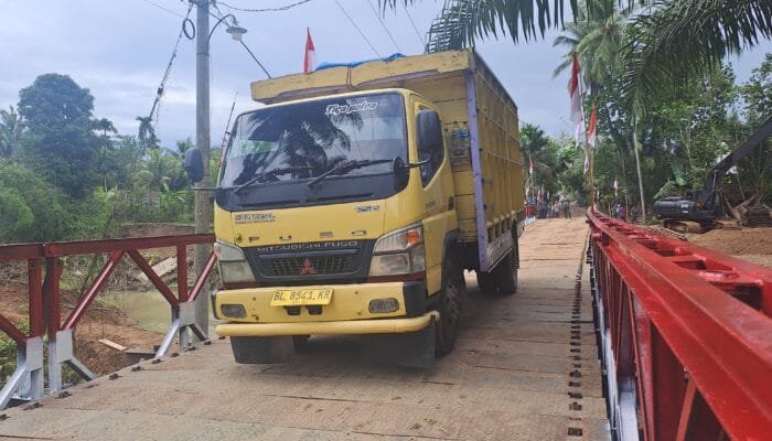 Jembatan Bailey Panton Nisam Aceh Utara Rampung, Siap Dilalui Kendaraan