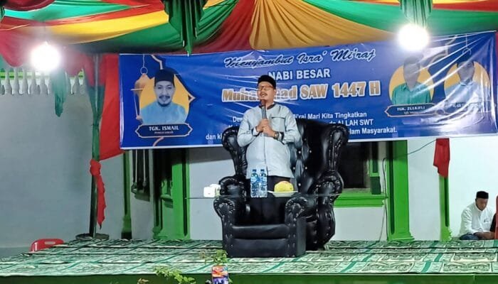 Peringati Isra Mi’raj, Masyarakat dan Pemuda Desa Sawang II Gelar Ceramah Akbar