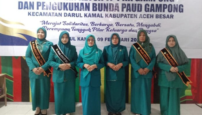 Wakil Ketua I TP-PKK Aceh Besar Hadiri Pelantikan TP-PKK Gampong dan Pengukuhkan Bunda PAUD Kecamatan Darul Kamal