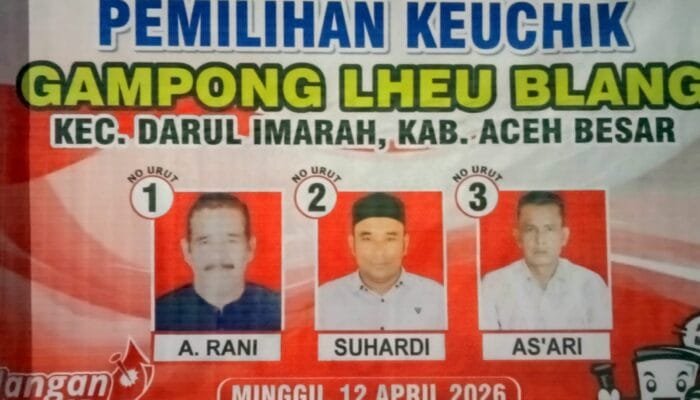 Suhardi Terpilih sebagai Keuchik Gampong Lheu Blang