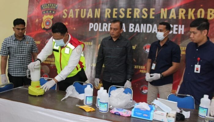 Polresta Banda Aceh Musnahkan Hampir 2 Kg Sabu, Jaringan Pengedar Masih Diburu