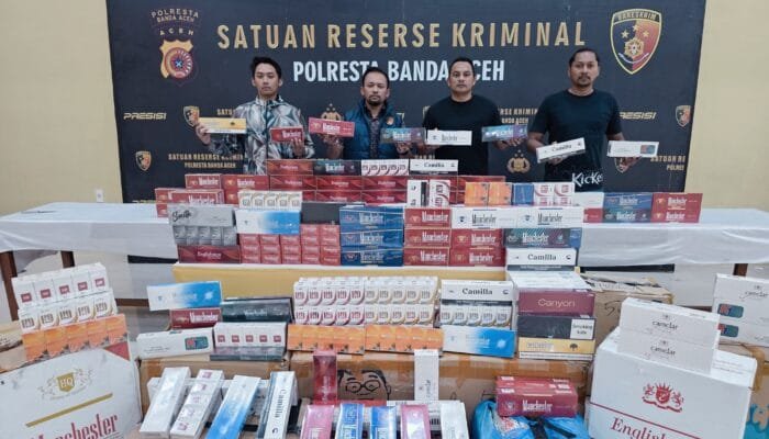 Polresta Banda Aceh Sita 70 Ribu Batang Rokok Ilegal, Dua Mahasiswa Diamankan