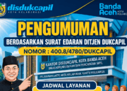 Disdukcapil Banda Aceh Tetap Buka Tanggal 14 dan 15 Mei