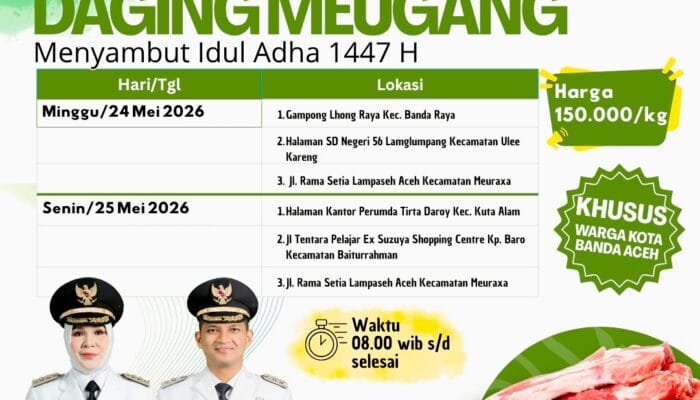 Jadwal dan Lokasi Pasar Murah Daging Meugang Banda Aceh