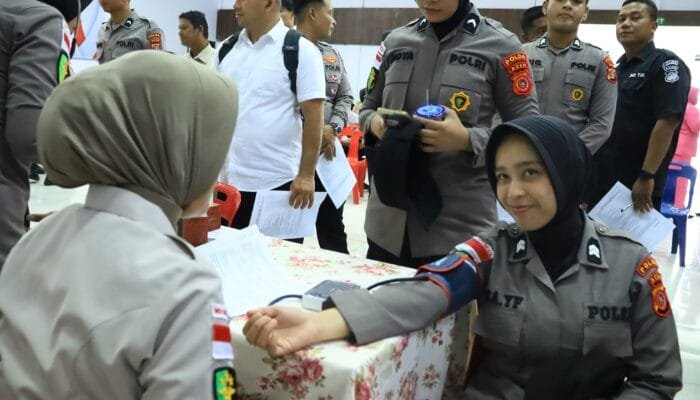 Polda Aceh Kumpulkan 92 Kantong Darah Sambut Hari Bhayangkara ke-80