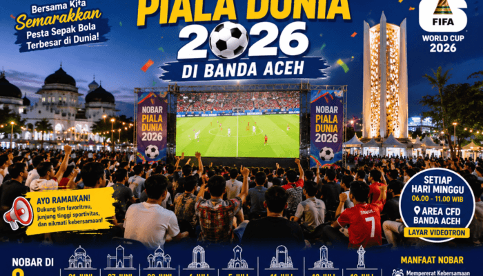 Banda Aceh Gelar Nobar Piala Dunia, Semarak Sepak Bola Hadir hingga Tingkat Gampong