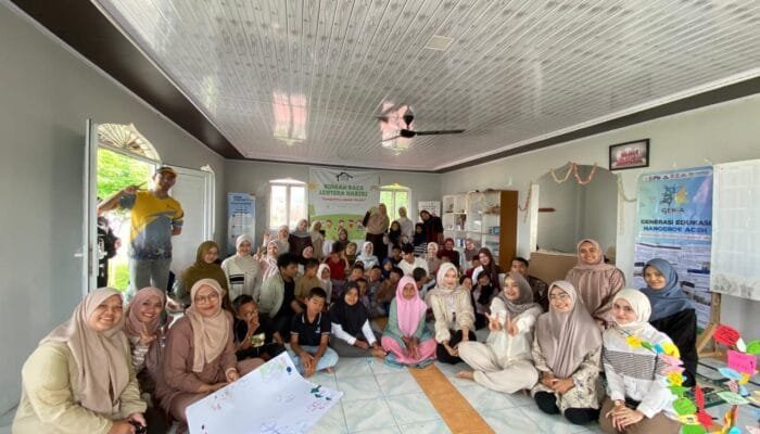 Kolaborasi Swarna Community dan GEN-A Ajak Anak Rumah Baca Lentera Habibi Berani Bersuara