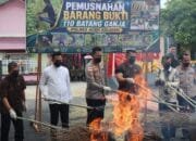 Kapolres Aceh Selatan Musnahkan Barang Bukti Narkotika