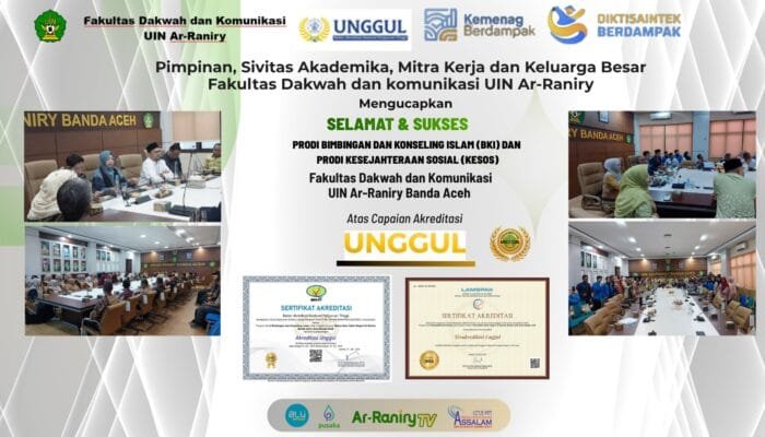 Prodi BKI dan Kesos UIN Ar-Raniry Resmi Sandang Akreditasi Unggul