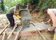 Pekan Terakhir, Satgas TMMD Kodim Aceh Selatan Mulai Cor Box Culvert Titik 3