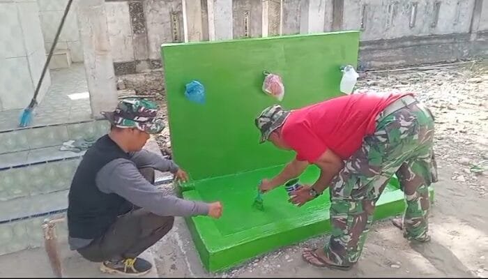 Tempat Wudu Hasil Karya Satgas TMMD 129 Siap Dipakai Warga Blang Cot