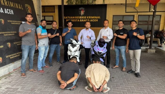 Polresta Banda Aceh Ringkus Dua Terduga Curanmor, Motor Korban Ditemukan di Belakang Taman Budaya