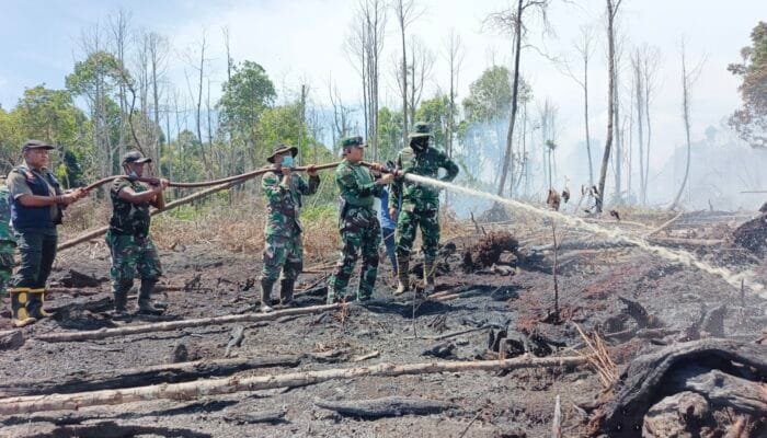 Dandim Aceh Selatan Ikut Langsung Pemadaman Bara di Ujung Mangki