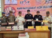 Bea Cukai Meulaboh dan Satpol PP Aceh Selatan Amankan Puluhan Ribu Rokok Ilegal