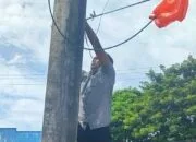 Polisi di Banda Aceh Amankan Kabel Listrik yang Bahayakan Pengguna Jalan Raya