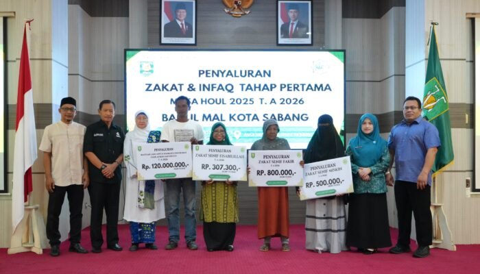 Pemko Sabang Salurkan Zakat untuk 2.812 Penerima dan Bangun 30 Rumah